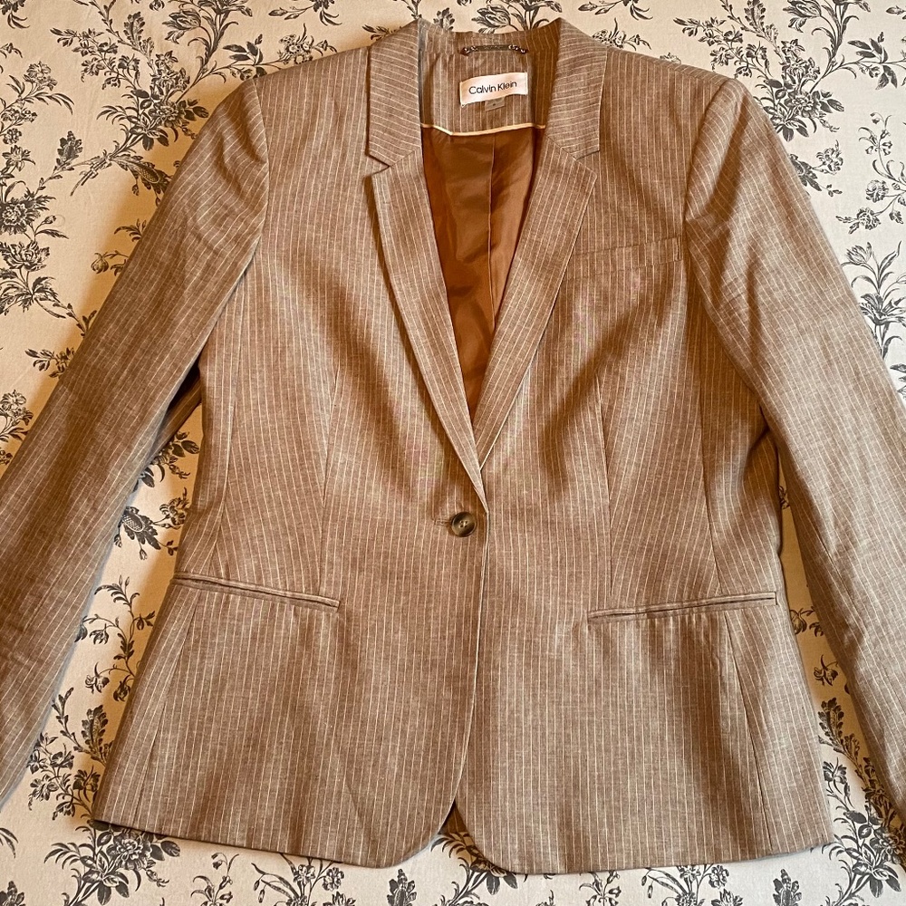 Calvin Klein Linen Blend Blazer Size 14